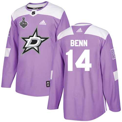 Adidas Men Dallas Stars #14 Jamie Benn Purple Authentic Fights Cancer 2020 Stanley Cup Final Stitched NHL Jersey->dallas stars->NHL Jersey